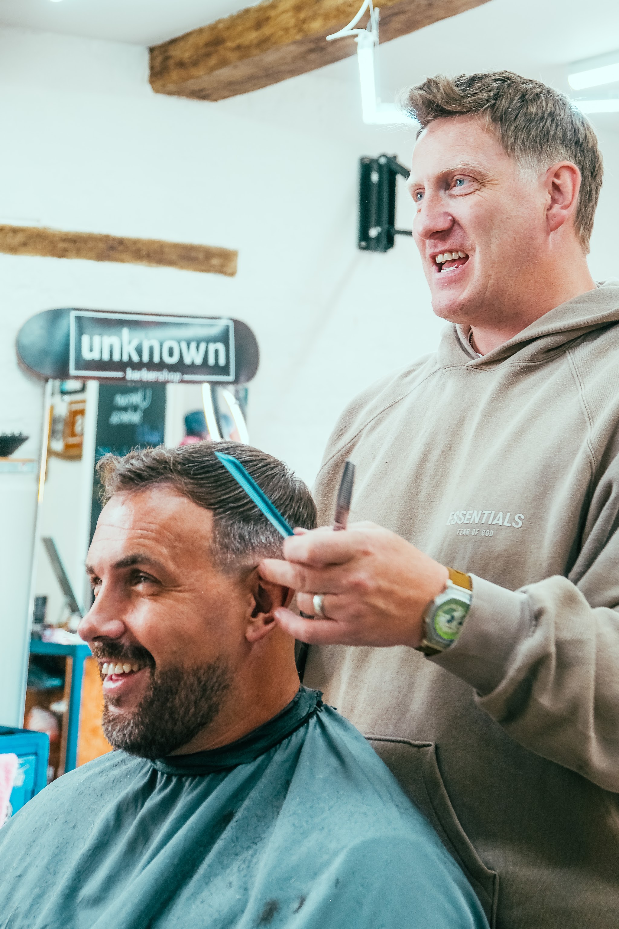 A cut in progress in the shop