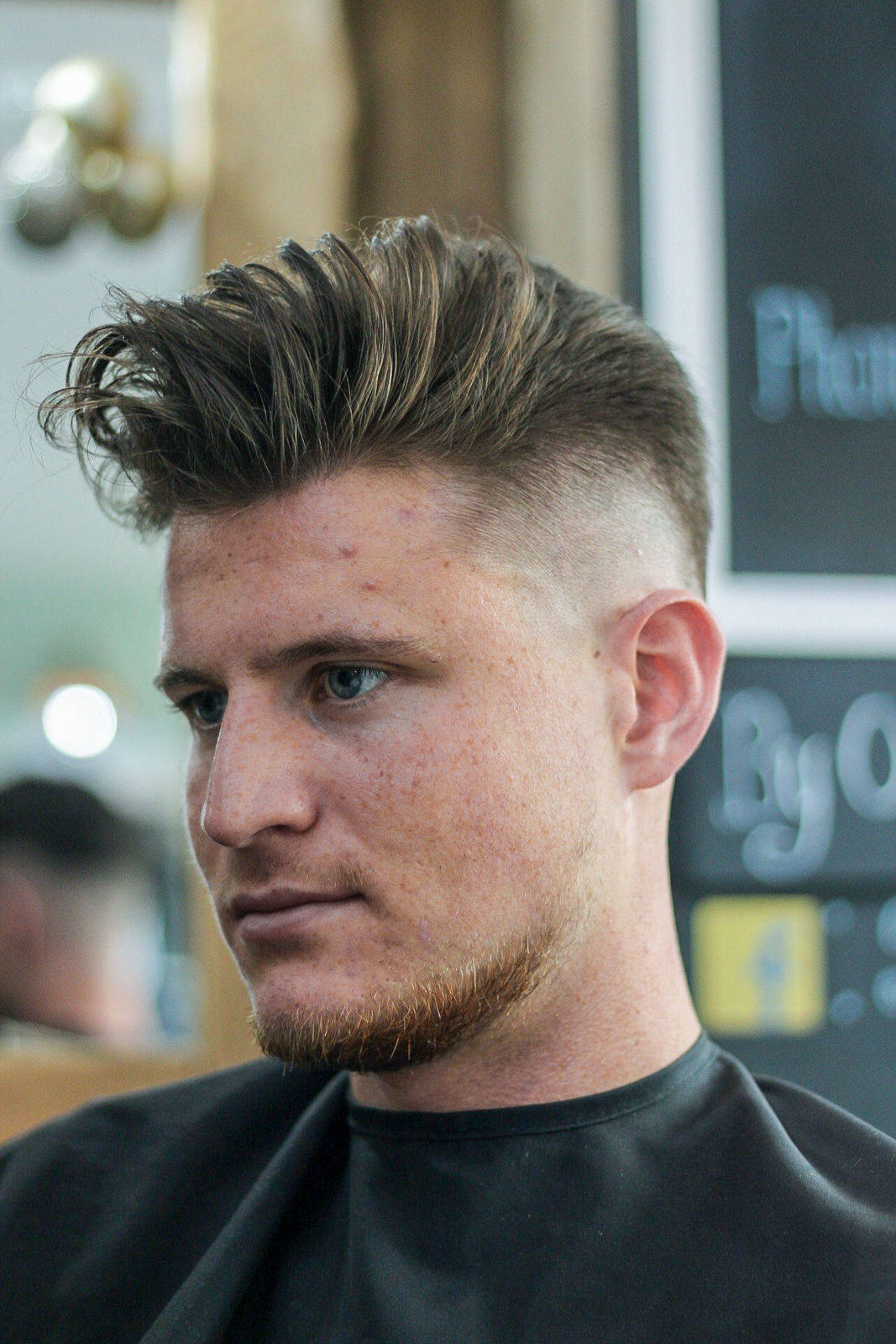 Textured quiff with a fade